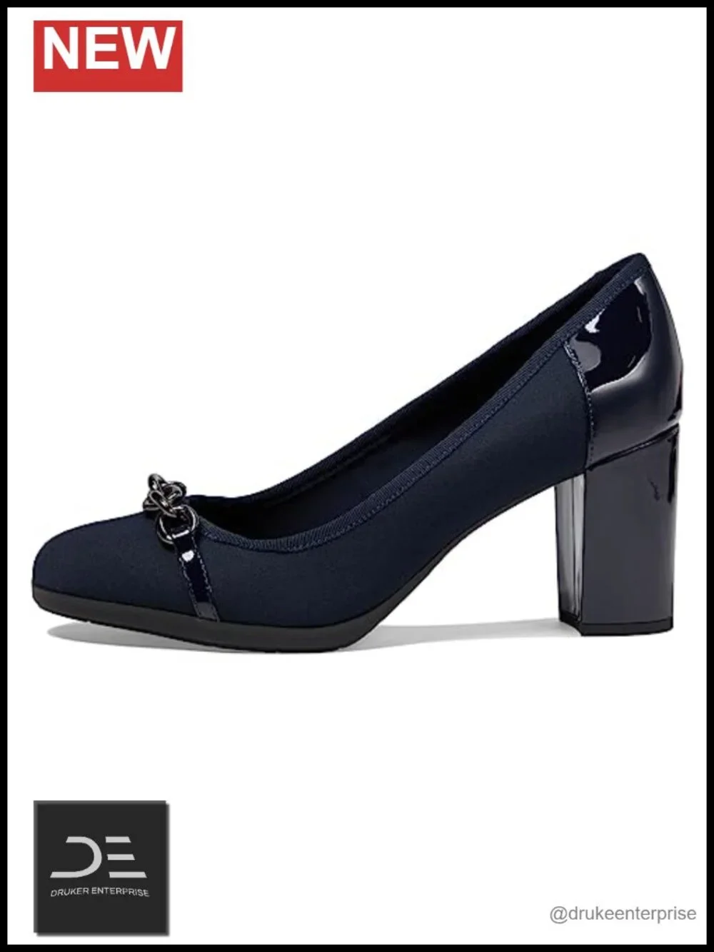 Anne Klein Celina Women's Pumps 3-Inch Block Heel Pointed Toe Slip-On